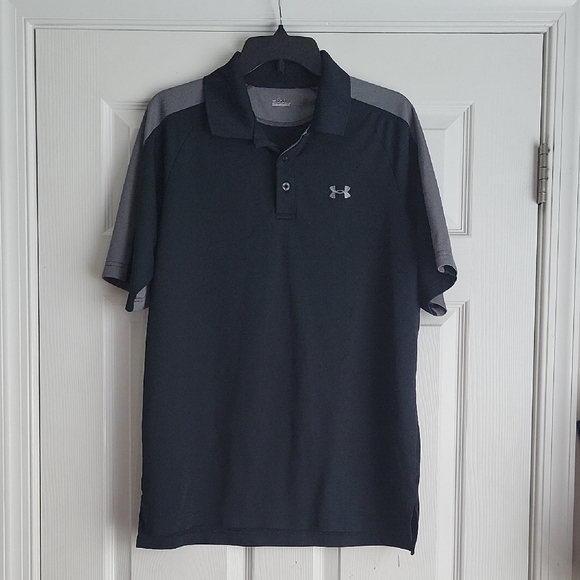 Under Armour Black and Gray Athletic Polo Shirt - Picture 1 of 12